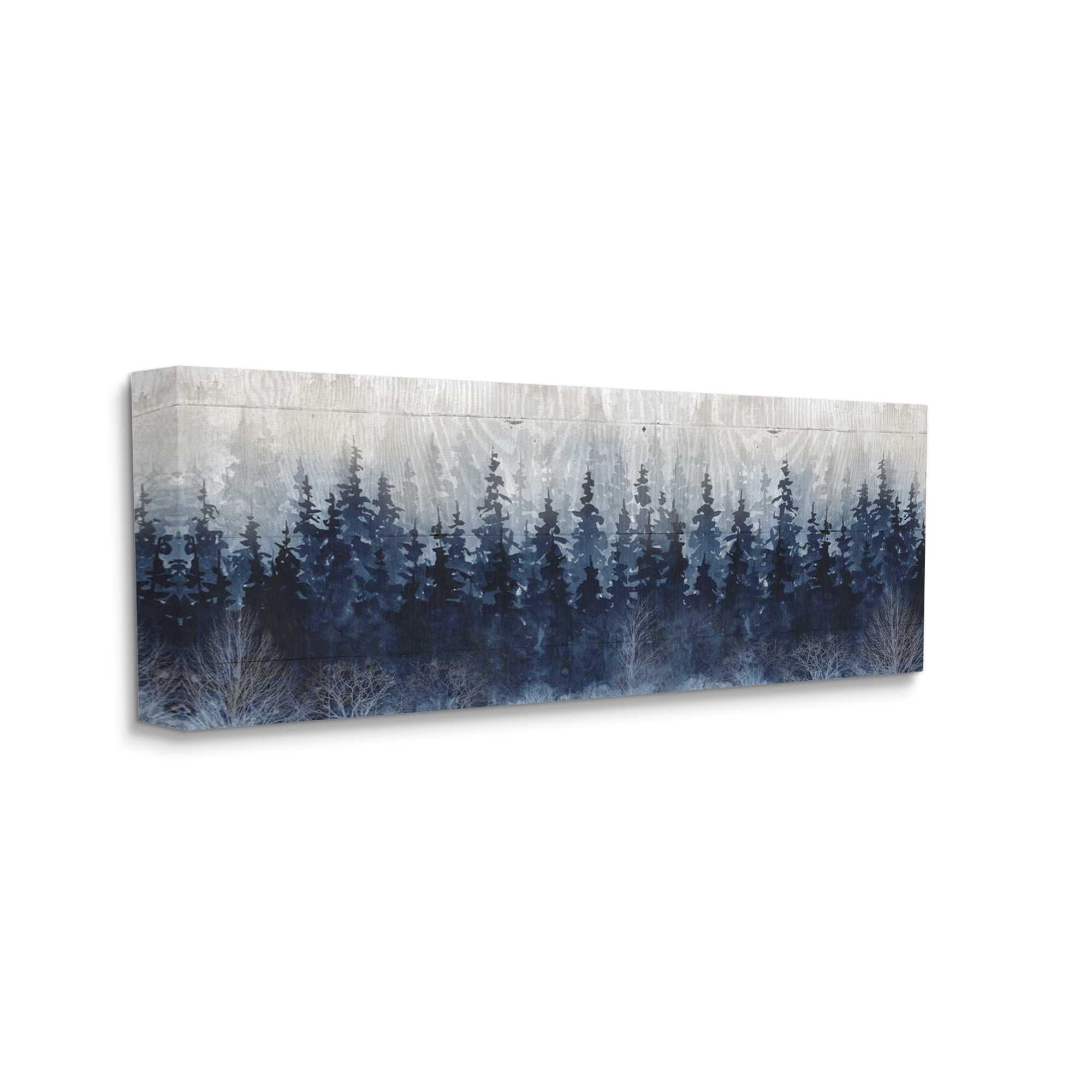 Stupell Industries Rustic Blue Forest Tree Line Fir Woodland, 40 x 17,Design by Carol Robinson