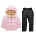 thumbnail image 3 of Mercatoo Kids Winter Puffer Set Boy Girl 2-Piece Quilted Down Jacket and Sn𝗼w Pants Set Insulated Fleece Lined Snowsuit Warm Ski Suits, 3 of 4