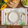 thumbnail image 4 of Easter Placemats Set of 8, Spring Bunny Botanical Flowers Herbs Eggs Plaid Placemats for Dining Table, Place Mats for Kitchen Tabletop, Waterproof Wipeable Dining Table Mats Set, 4 of 9