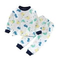 thumbnail image 5 of Bovxnpu Boys Girls 2 Piece Pajamas Set, Girls Cotton Sleepwear Thermal Underwear Set Graphic Long Sleeved Crew Neck Top Elastic Waisted Pants Kids Toddler Pullover Loungewear Pajamas Outfits, 5 of 5