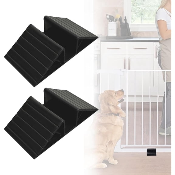 Surpdew 2 Pcs Pet Gate Support Feet Freestanding Dog Gates Stabilizer Feet Plastic Triangle Reinforcement Fitting Dog Panel For Configurable Isolation Fence Free Standing Pet Gate Fence Black
