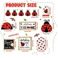 thumbnail image 3 of LHWEN 12pcs Red Ladybug Tiered Tray Decor Set Wood Sign Country Farmhouse Spring Summer with Rustic Farmhouse Style for Home Warming Kitchen Shelf, 3 of 4