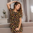thumbnail image 3 of Zufioo Burger Fries Print Women's Nightgown, Round Neck Short-sleeved Pajamas, Home Wear Suitable for Home and Outing, 3 of 6