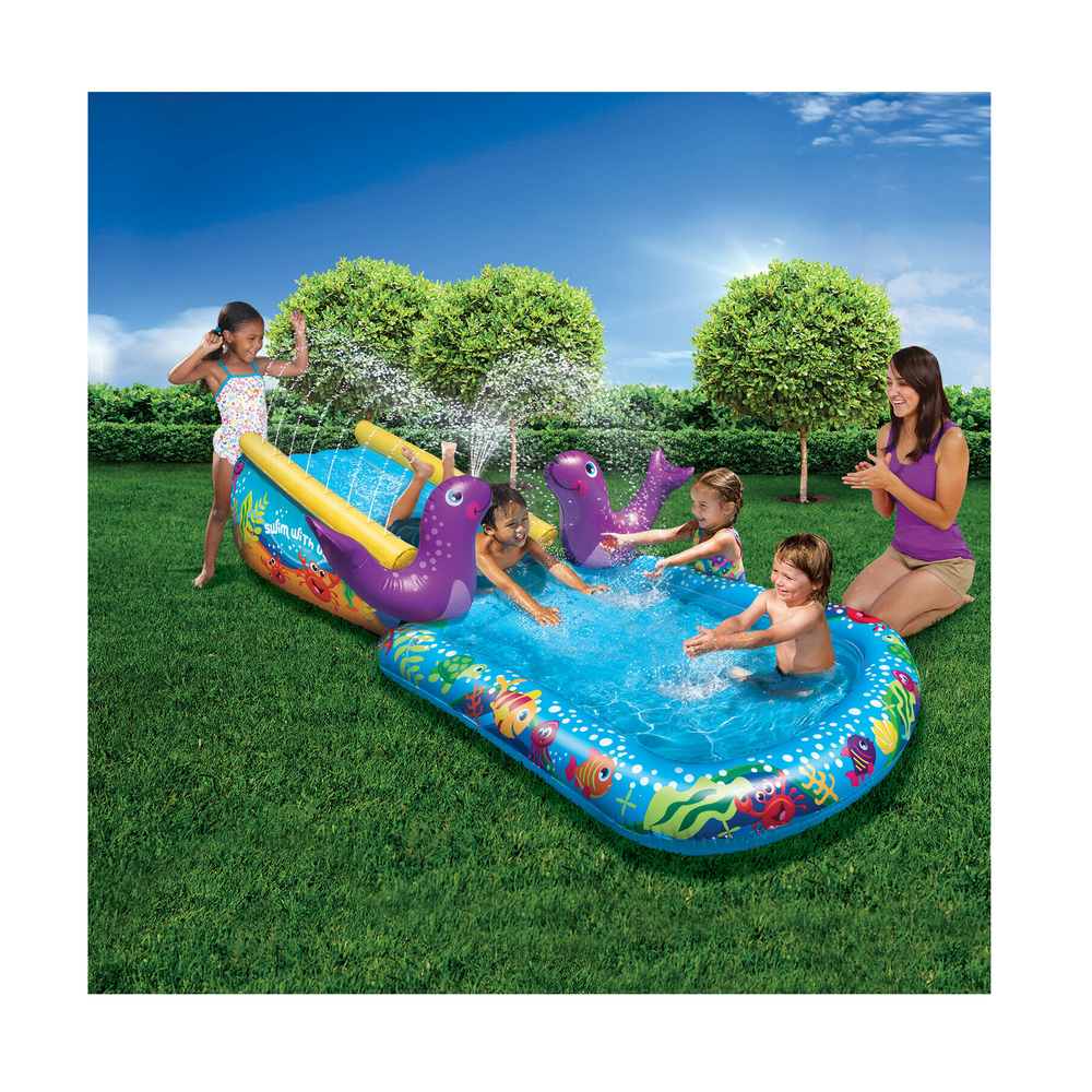 Banzai Kid Toddler Outdoor Inflatable My First Water Slide and Splash Pool - Walmart.com