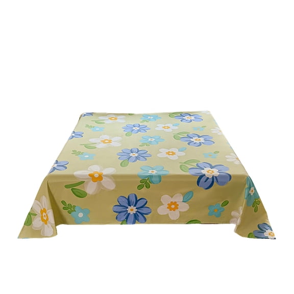 Jubipavy Green Floral Polyester Flat Sheet, Soft Breathable Bed Sheet, Multi-Size Mattress Cover for Home & Dorm Use