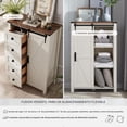 thumbnail image 4 of Zocalo Almacenamiento de 5 cajones con Puerta corrediza Estilo Granero, Mesa organizadora de Almacenamiento para Dormitorio, Pasillo, Sala de Estar, Blanco Antiguo, 4 of 6