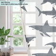 thumbnail image 4 of Sheer Curtains Grommet Drapes Window Treatments Light Filtering for Bedroom Living Room 2 Panels 52" x 63" Shark Silhouettes, 4 of 7