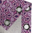thumbnail image 4 of Ambesonne Floral Grommet Curtain, Lace Trippy Flowers Leaf, 50" x 84", Magenta Pink Plum, 4 of 6