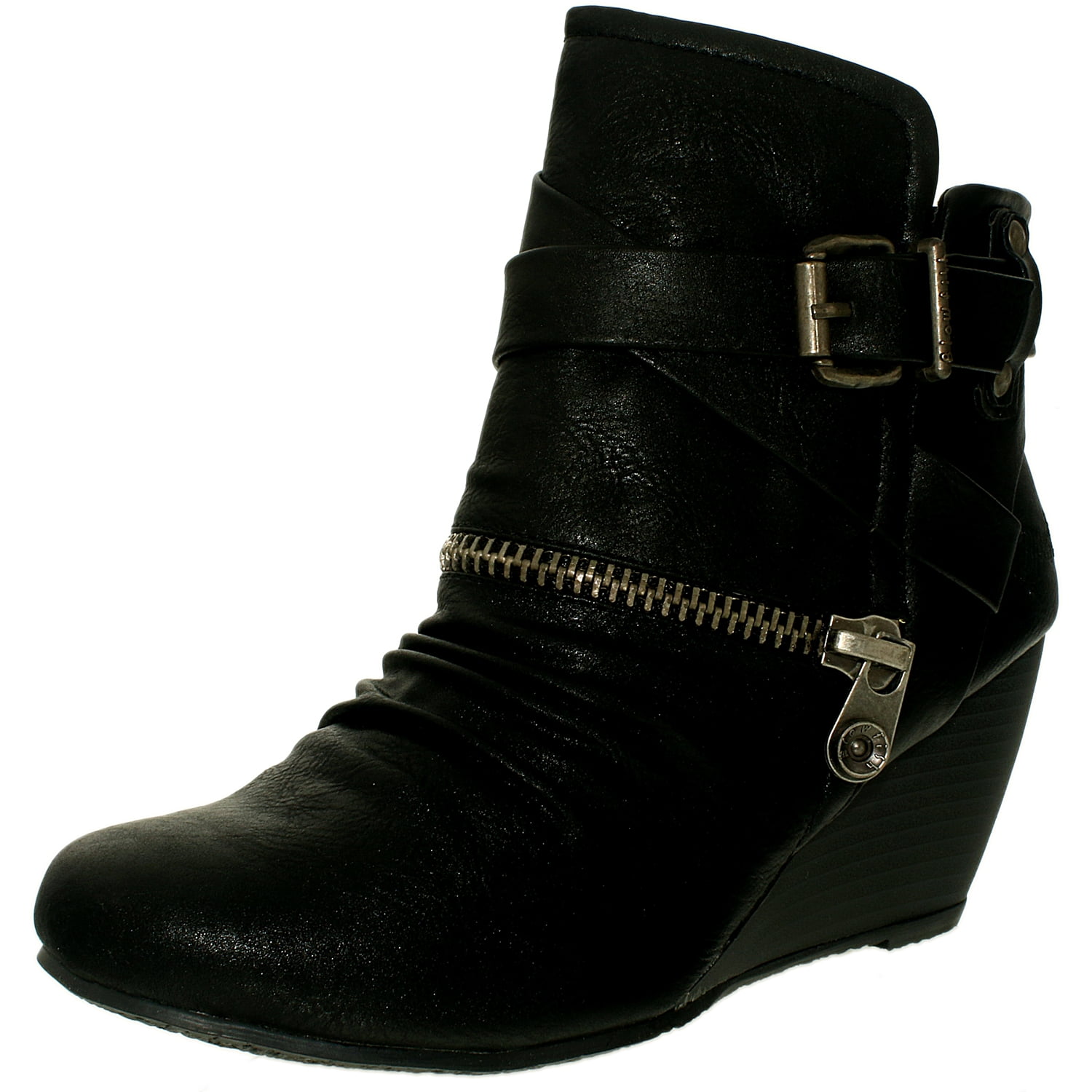 blowfish black wedge boots