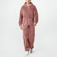 thumbnail image 2 of Combinaison pour Homme Décontractée à Manches Longues avec Fermeture Éclair, Pyjama à Capuche Confortable, Tenue de Nuit pour Chaleur et Style Hivernaux, 2 of 5