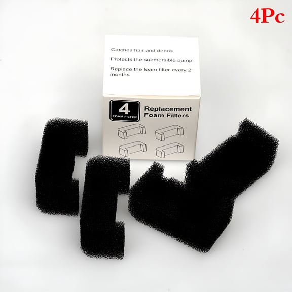 ACDANC 4 Pcs Pet Water Fountain Filter Replacement, U-Shaped Sponge Foam for Cat Dog Drinking Fountains, Aquarium