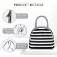 thumbnail image 4 of Fotbe Black And White Stripes Bolsa de Almuerzo con Estampado, Lonchera Aislada, Contenedor de Comida Reutilizable Tipo Cooler a Prueba de Fugas, 4 of 6