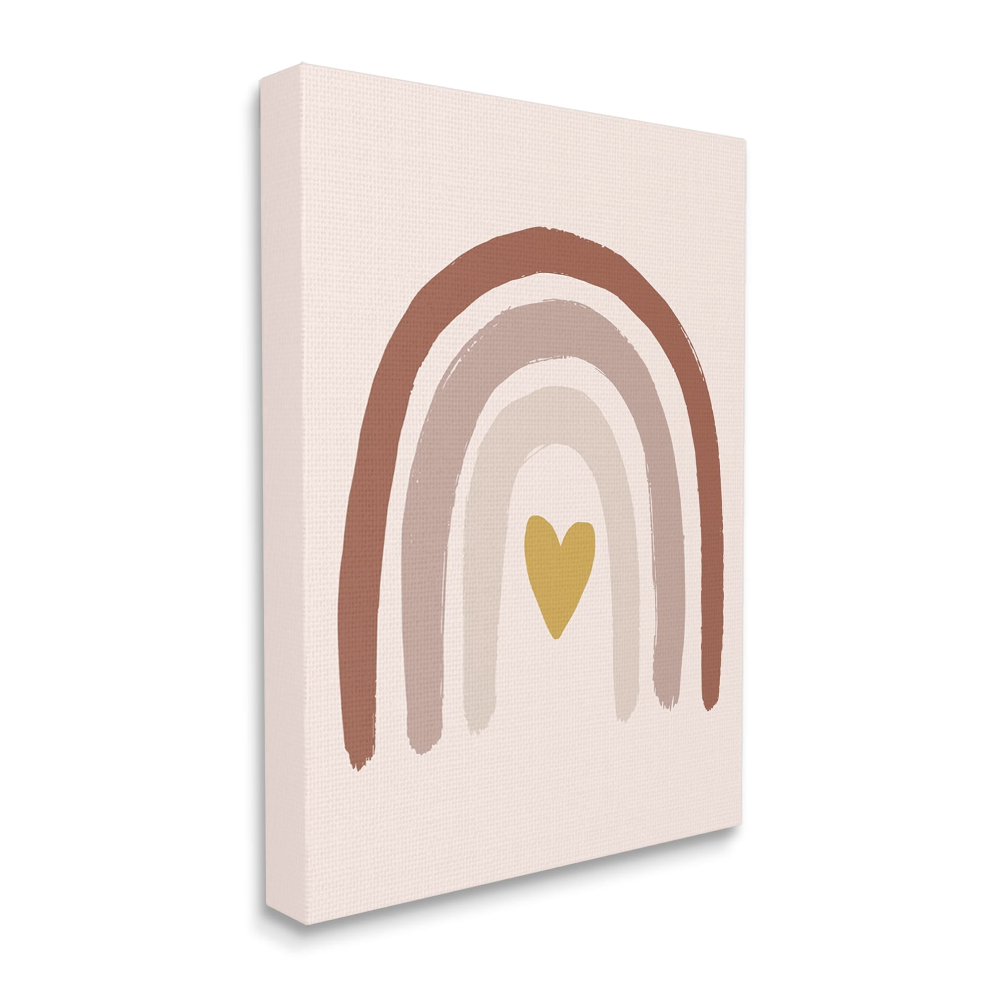 Stupell Industries Terracotta Rainbow Doodle Heart Shaped Symbol,30 x 40, Design by Caroline Alfreds