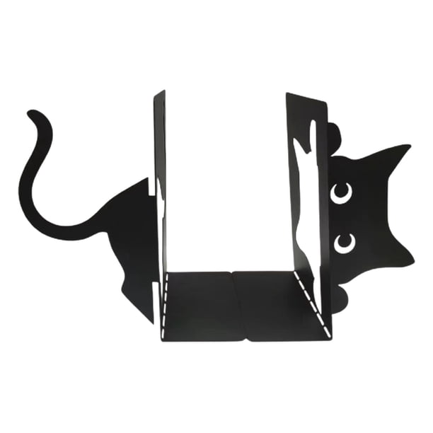 Sujetalibros decorativo para gatos, organizador de libros de gatos negros, regalo para amantes de , figurita decorativa de animales para el