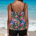 thumbnail image 7 of Fanxing Womens Plus Size Tankini Bathing Suits Tummy Control Swim Seaside Beach Casual Two Piece Slimming Swimsuits Multicolor,XL, 7 of 7