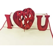 I Heart You - 3D Pop Up Card - For Love, Valentine, Birthday Card, Wedding, Anniversary