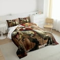 thumbnail image 3 of Homewish Teens Cat Dinosaur 3-Piece Full Size Comforter Sets,Merry Christmas Animal Bedding Comforter Set,Xmas Theme Lightweight Bedding Sets,Retro Vintage Room Decor,Reversible, 3 of 8