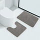 thumbnail image 4 of Juego de 2 Tapetes de Baño | Tapetes Antideslizantes y Absorbentes | Tapetes para Inodoro En Forma de U y Rectangulares | Alfombra de Color Sólido Antimanchas | Rosa, Gris, Café, Marrón, Beige, 4 of 6