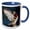 Blue/White, variant on 3drose, Usa, Washington State, Sammamish. Male Mallard Duck Flapping Wings, 11oz Two-tone Black Mug