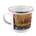 thumbnail image 2 of Flower Steel Camping Mug, Autumn Trees Along Lake Fall in Jungle Natural Paradise Best Places in Earth, Printed Thermal Cup for Camping and Outdoor Activities, by Ambesonne, 2 of 2