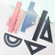 thumbnail image 1 of Juego de regla de dibujo de aleación de aluminio - Kit de regla metálica de 4 piezas con filo recto, reglas triangulares y transportador para geometría, dibujo y medición, 1 of 6