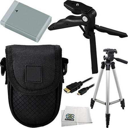 Essential Accessory Kit for Canon Powershot G5 X, G7 X & G9 X Includes Replacement NB-13L Battery + Full Size Tripod + Pistol Grip/Table Top Tripod + Micro HDMI Cable + Carrying Case +