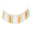 Blush Bazaar Tassel Garland, MintGrn/Peach/Blush/White/Gold