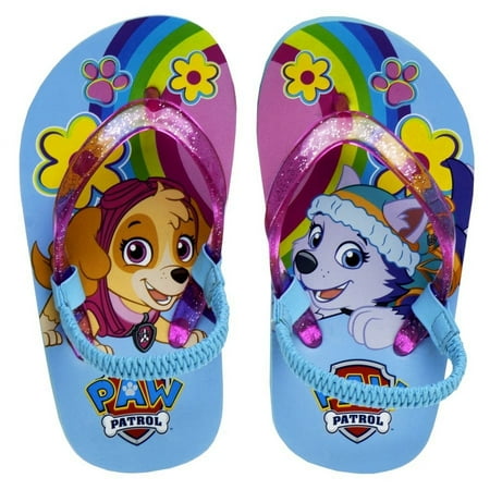 

Nickelodeon Paw Patrol Girls Toddler Flip Flops with back strap - Light Blue 5-6