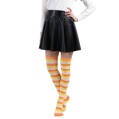 HDE - HDE Women's Extra Long Striped Socks Over Knee High Opaque ...