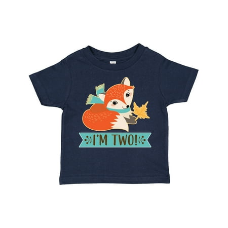 

Inktastic 2nd Birthday Woodland Fox I m Two Gift Toddler Boy or Toddler Girl T-Shirt