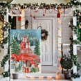 thumbnail image 2 of Merry Christmas Garden Flag Double Sided Vertical 12.5x18 Red Truck Cardinal Birds Xmas Tree Gifts Snow Green Holly Berry Winter Holiday Yard Flag Outdoor Decoration, 2 of 6