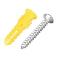thumbnail image 3 of Unique Bargains 6X30mm Plastic Expansion Pipe Column Concrete Anchor Wall Plug Frame Fixings Tube with Screws Yellow 20 pcs, 3 of 4