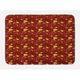 thumbnail image 1 of Retro Bath Mat, Fifties Sixties Inspired Composition of Abstract Shapes on Dark Dotted Background, Non-Slip Plush Mat Bathroom Kitchen Laundry Room Decor, 29.5 X 17.5 Inches, Multicolor, Ambesonne, 1 of 2