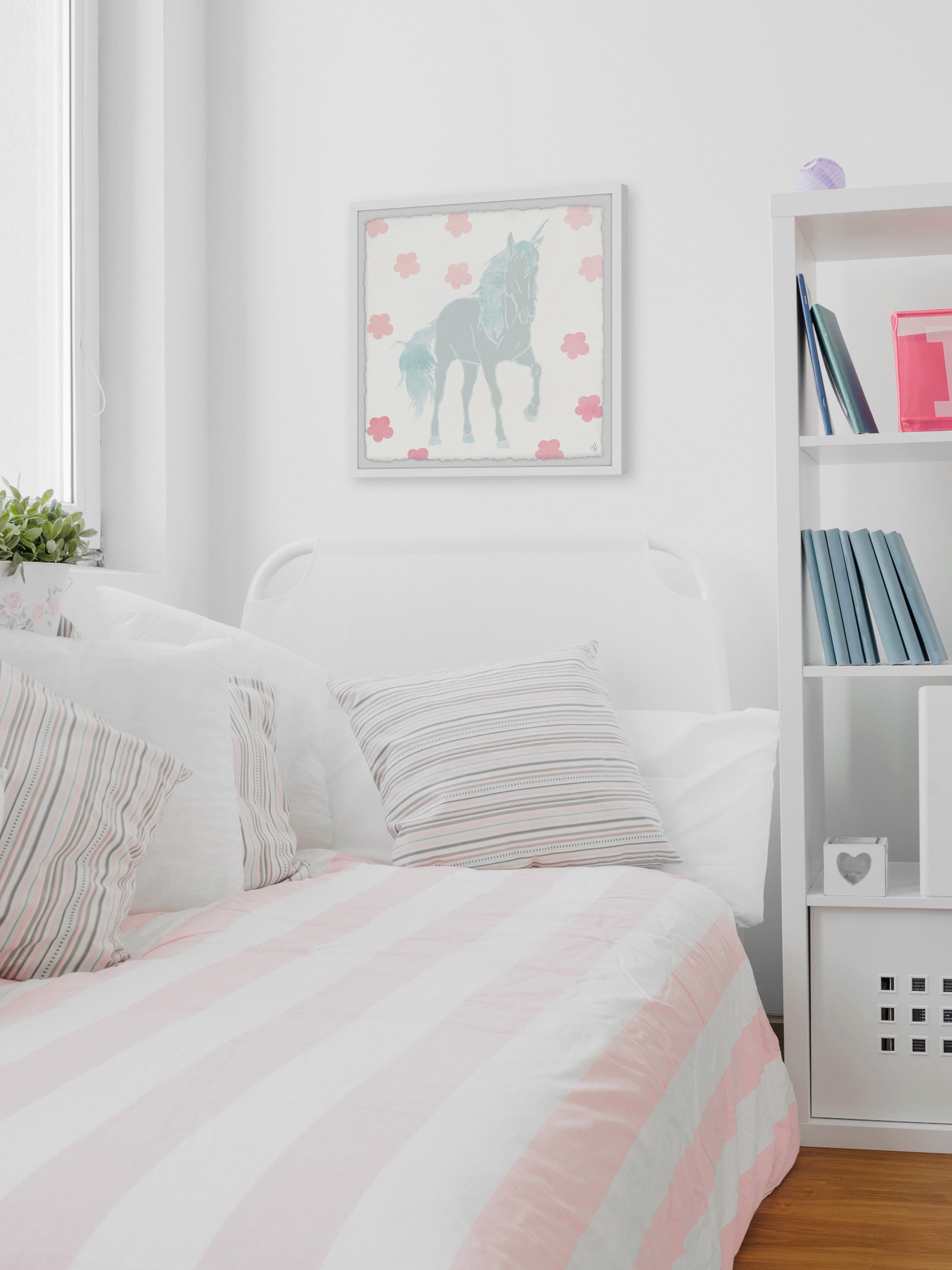 Marmont Hill Floral Unicorn Framed Wall Art