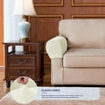 thumbnail image 7 of Subtrex Stretch Textured Grid Washable Sofa Armrest Slipcover (Set of 2, Ivory), 7 of 7
