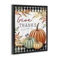 thumbnail image 3 of Stupell Industries Give Thanks Gingham & Pumpkins Black Framed Floater Canvas Wall Art, design by Elizabeth Tyndall, 31 x 25, 3 of 9