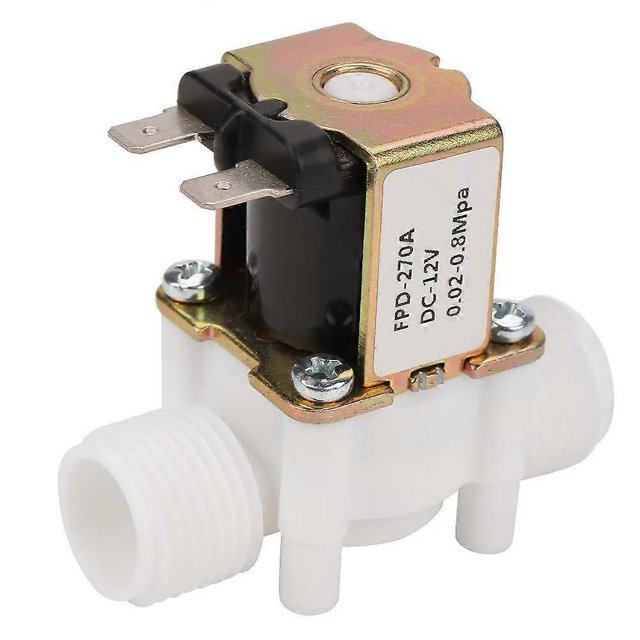 Válvula solenoide de agua normalmente cerrada 12 V CC Shaofei G1/2 pulgada dispensador Blanco dorado