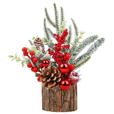Scidweet Artificial Mini Christmas Tree Decorations, Small Christmas Trees Tabletop Fireplace Xmas Decor Home Party Indoor
