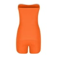 thumbnail image 5 of ZACPNCV Women's Solid Color Backless Sleeveless Strapless Shorts Set Orange, 5 of 6