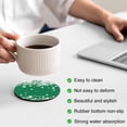 thumbnail image 3 of Green Christmas Snowflakes Coasters Set of 6, Absorbent Coasters for Drinks, Xmas Winter Textured Coaster for Desk Coffee Table Protection, Home Decor House Warming Gifts 4", 3 of 8