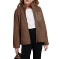 thumbnail image 6 of Usaibhir Girls Fleece Jacket Sherpa Fall Winter Full Zip Fuzzy Coat Outwear with Pockets 5-14T, 6 of 8