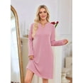 thumbnail image 5 of Women'S Autumn and Winter Loose V-Neck Pocket Casual Long Sleeve Home Clothes Dress with Pockets, 5 of 9