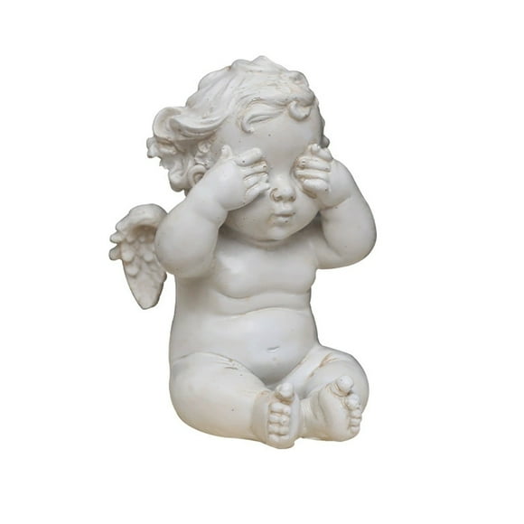 AKEGAMN Statue d'Ange Chérubin Figurine Intérieur Extérieur Maison Jardin Sculpture d'Ange Statuette Étagère Ange Ange Table Voiture Déco Conçue avec et Tout en une pose, Cet Ornement d'Ange Apaisera les Cœurs