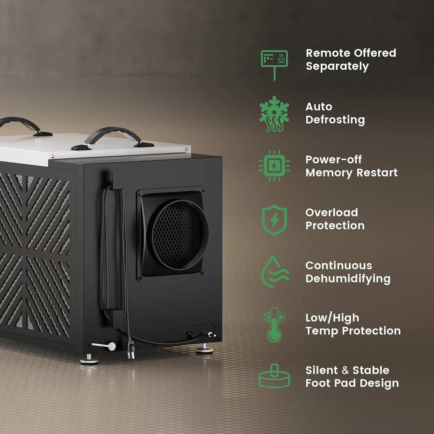Waykar 216 Pint Commercial Dehumidifier with Pump and Drain Hose for Crawl Spaces, Basements, Ducted Industrial Use, and Water Damage Unit, for Spaces up to 8000 Square Feet, Smart Humidity Control