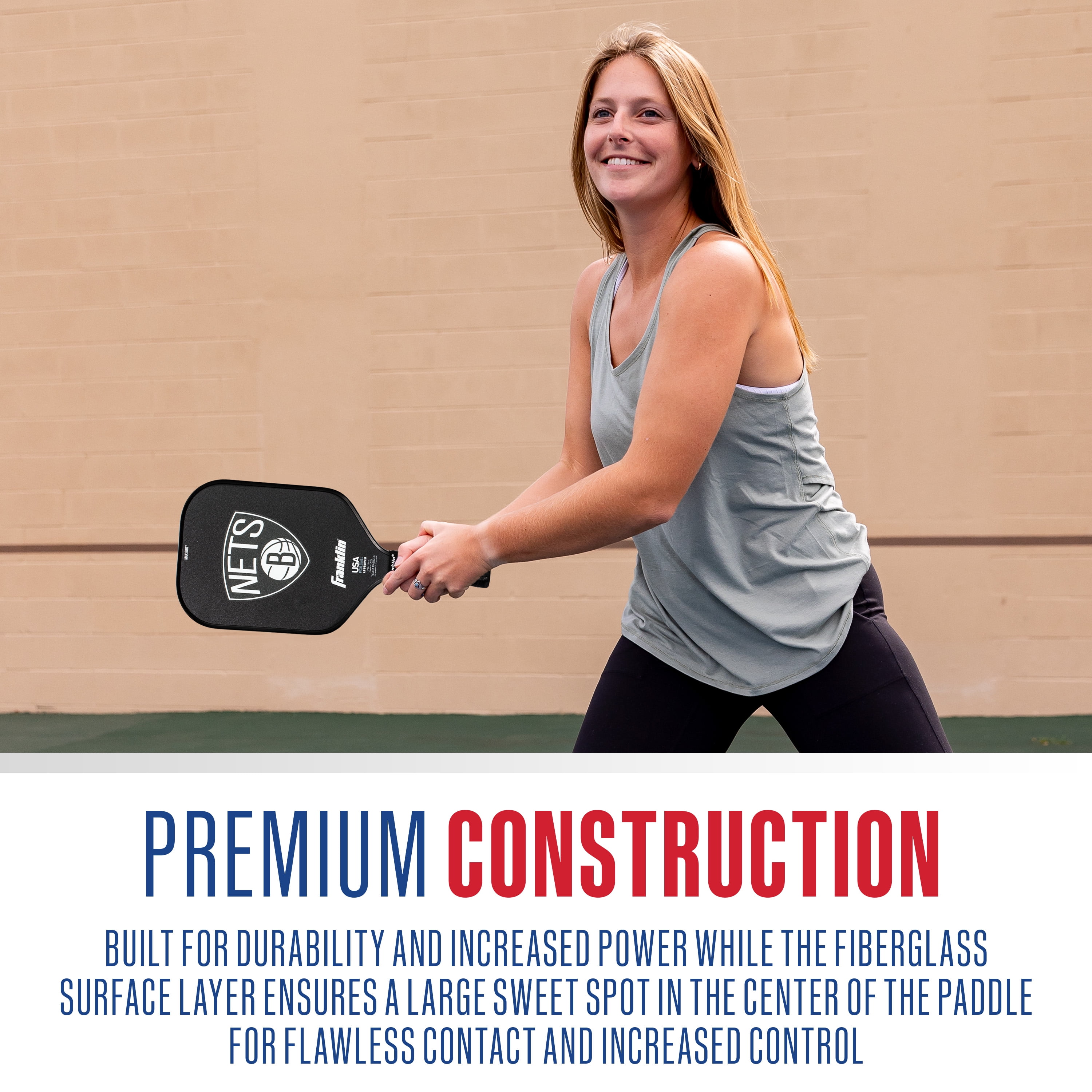 Franklin Sports NBA Brooklyn Nets Pickleball Paddle - Official NBA Team Pickleball Paddles - USAP (USAPA) Approved Premium Quality Pickleball Paddles - Authentic Team Logos + Colors