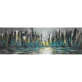 thumbnail image 3 of Atelier B Art Studio 18x9 Black Modern Framed Museum Art Print Titled - Abstract Blue Skyline, 3 of 5
