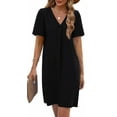 thumbnail image 3 of Fantaslook Summer Dresses for Women Short Sleeve V Neck Casual Shift Dress with Pockets, 3 of 8