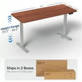 thumbnail image 6 of VIVO Electric 60” x 24” Stand Up Desk, Dark Walnut Table Top, Gray Frame, 6 of 8