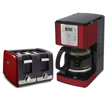 Oster 4 Slice Toaster with Extra Wide Slots + Mr. Coffee 12 Cup Coffee Maker - Walmart.com