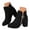 Black, variant on Platform Chunky Heel Short Boots for Women Heart Zipper Round Toe Suede Ankle Boot Ladies Winter Work Boot Size 7